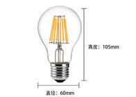 A60 LED Filament Bulb 2700K 8 Watt , Filament Style LED Bulb Beam Angle 360 Degree