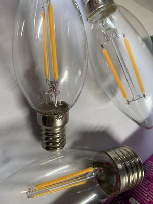 2w Filament Led Light Bulbs , Led Energy Saving Bulb Pc Glass