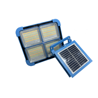 100w Integrated Solar Panel Emergency Flood Light Long Cables 6000mah Battery