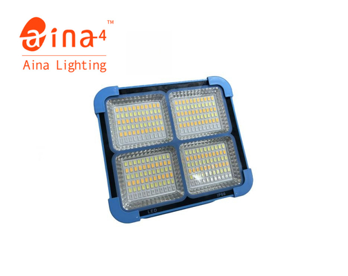 100w Integrated Solar Panel Emergency Flood Light Long Cables 6000mah Battery