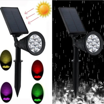 110lm/W Solar Powered Lawn Lights Rgb Color Changing Short Pole Yard Landscape Lighting