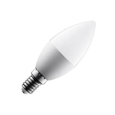 Aluminum C37 Bright Led Candle Bulb With White Housing And Tail