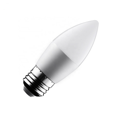 Aluminum C37 Bright Led Candle Bulb With White Housing And Tail