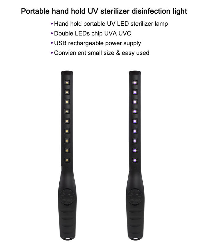 Portable Alumium Led Germicidal Lamp SMD 2835 USB Power Supply IP44 8000H Life Span